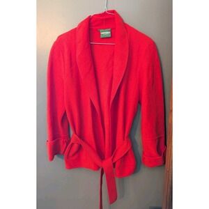 Geiger Collection Women's Vintage Red Wool Jacket Tie Waist Austria Size 38 US 8